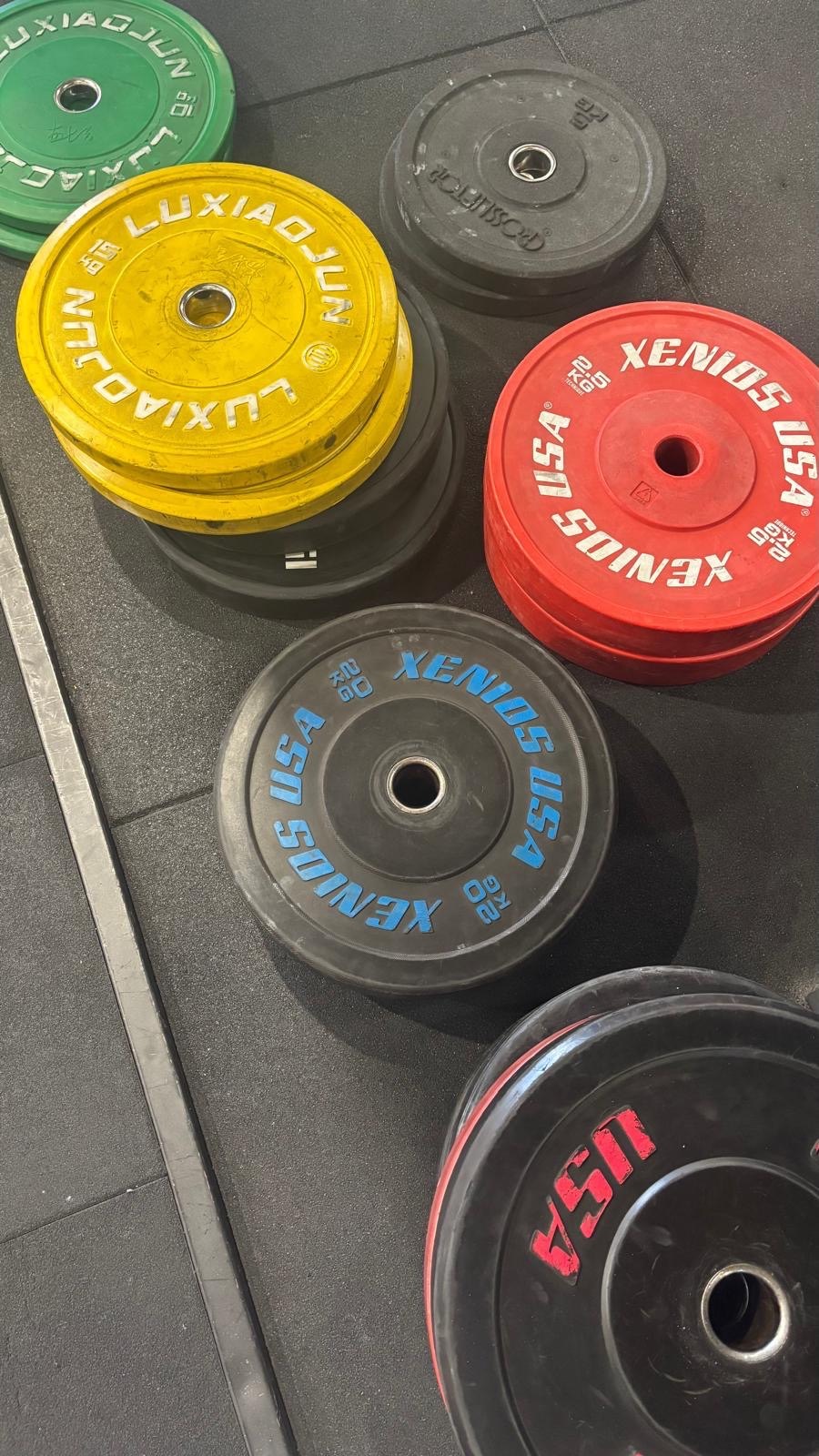 Disques olympiques utilisés pour les cours X-Training